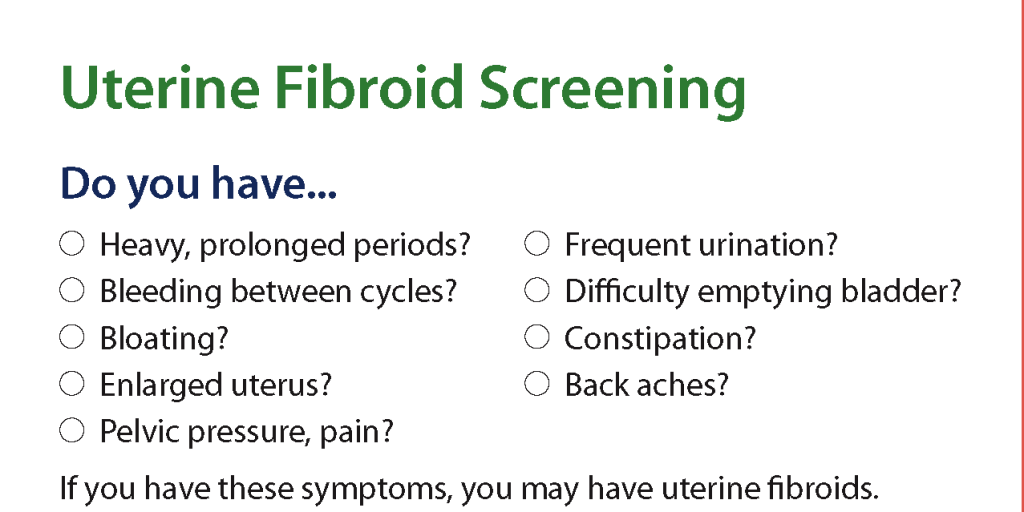symptoms of uterine fibroids image